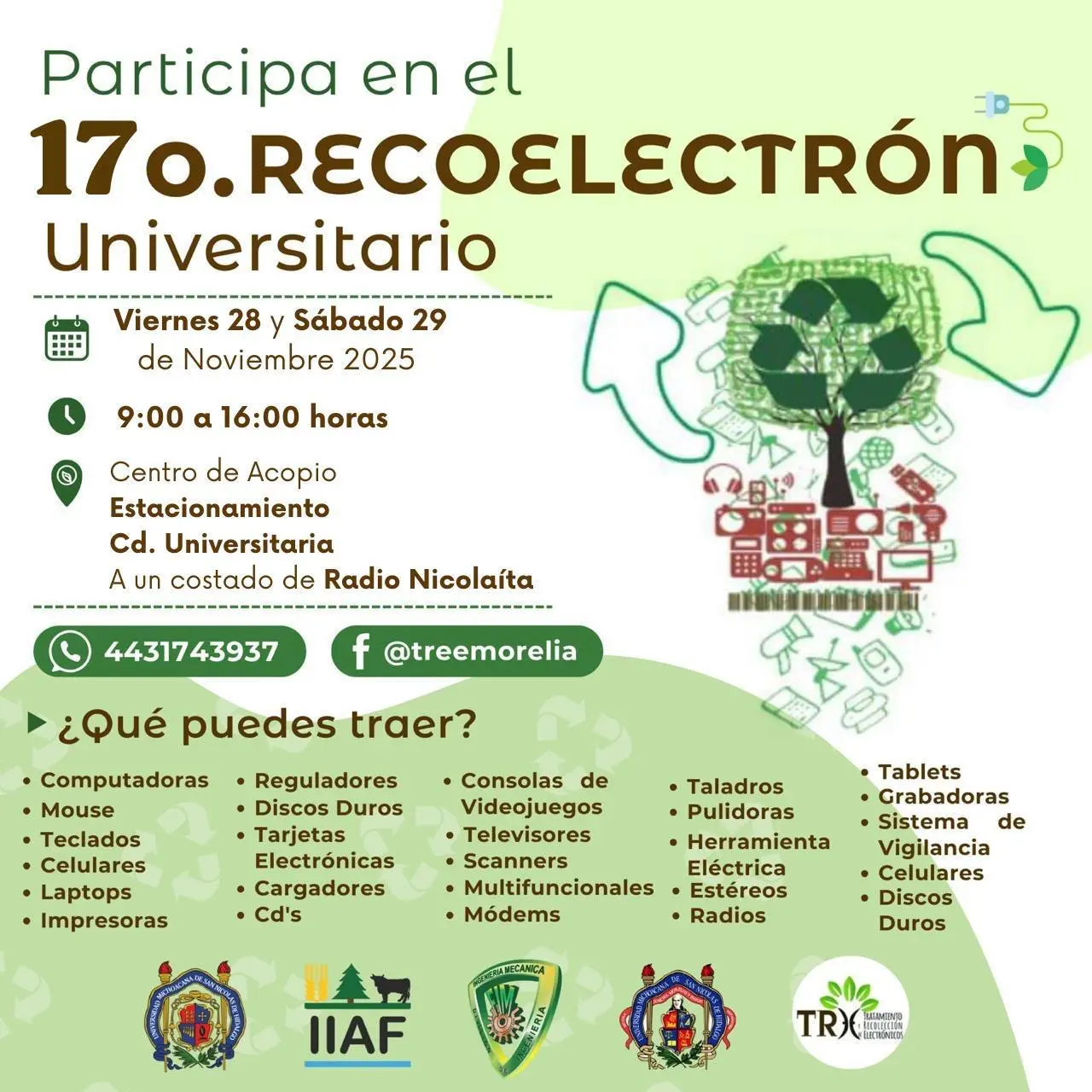 28 y 29 de noviembre se llevará a cabo el Recoelectrón Universitario 