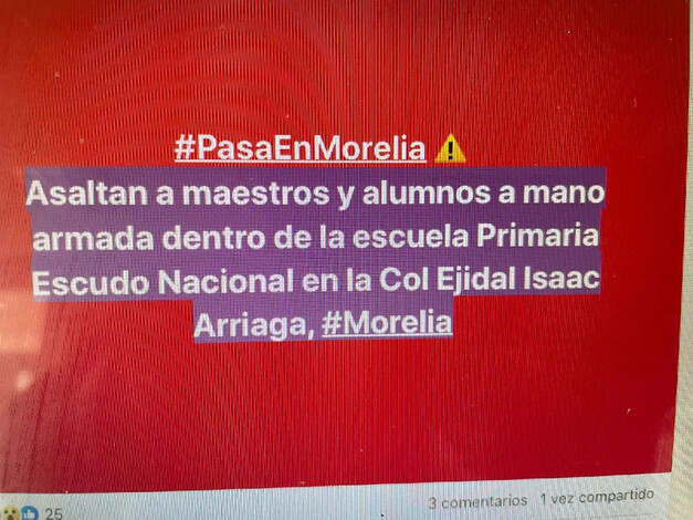 A mano armada asaltan colegio de Morelia