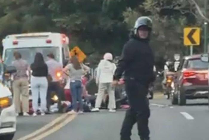 Accidente de motocicleta deja 2 heridos en avenida Camelinas, al sur de Morelia
