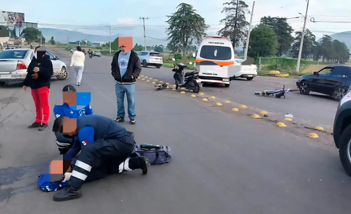 Accidente en Ciudad Hidalgo involucra a ciclista y dos vehículos