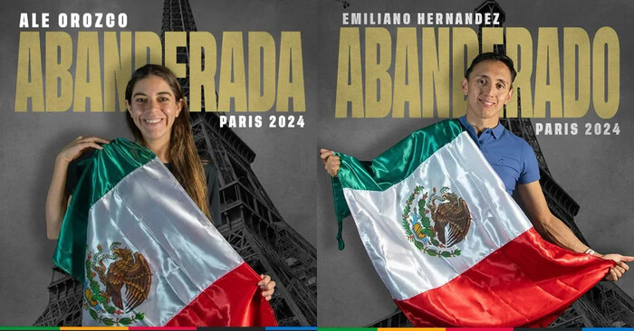 Alejandra Orozco y Emiliano Hernández portarán el lábaro patrio en París 2024