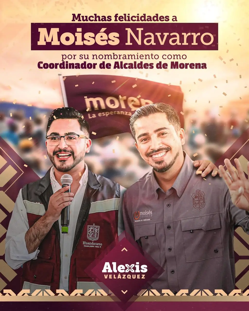 Alexis Velázquez reconoce a Moisés Navarro como nuevo coordinador de alcaldes de Morena en Michoacán