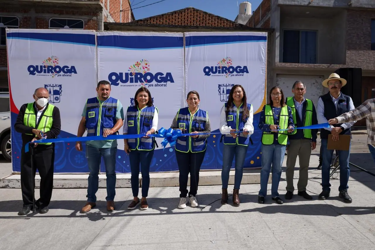 Alma Mireya González Sánchez inaugura obra integral en la privada Ignacio Allende en Quiroga