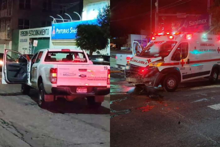 Ambulancia de la Cruz Roja y camioneta del CECyTEM chocan en Morelia