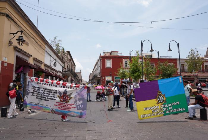 Amplía cierres viales y tomas CNTE Poder de Base, en Morelia