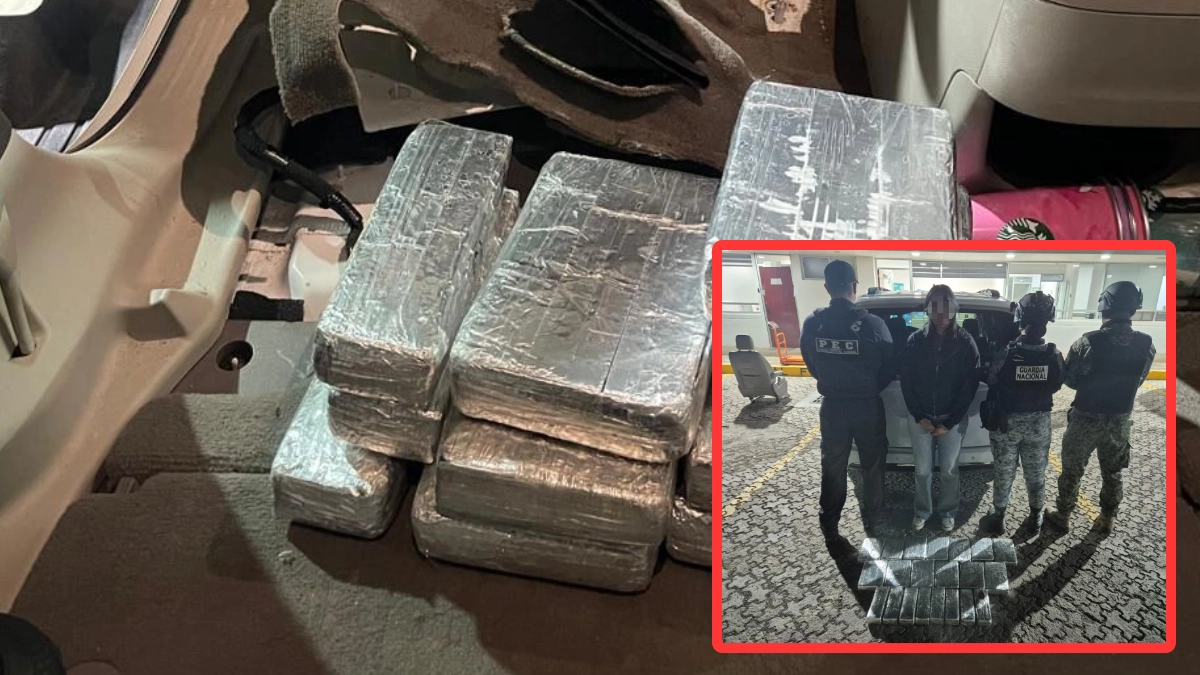 Aseguran más de 59 mil dosis de cocaína a mujer de EU en Guanajuato.