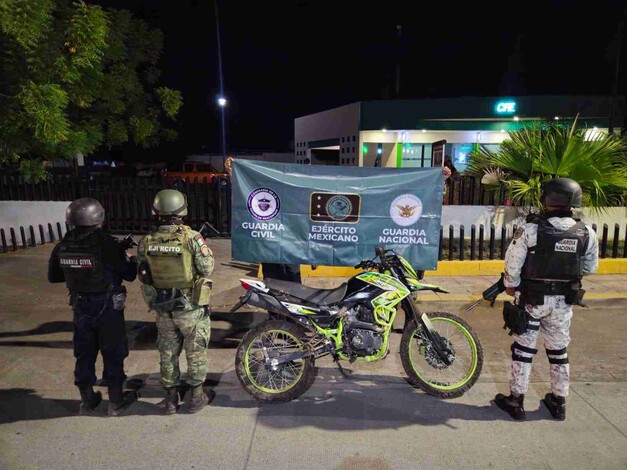 Aseguran SSP y fuerzas federales en Buenavista, 7 vehículos, un fusil y cartuchos útiles