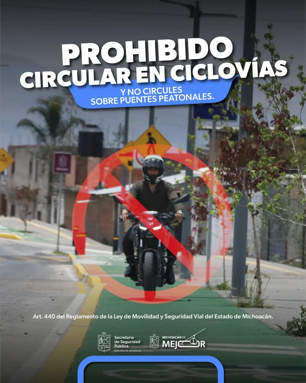 ¡Atención motociclista! Estas son las conductas prohibidas y sancionadas en Michoacán
