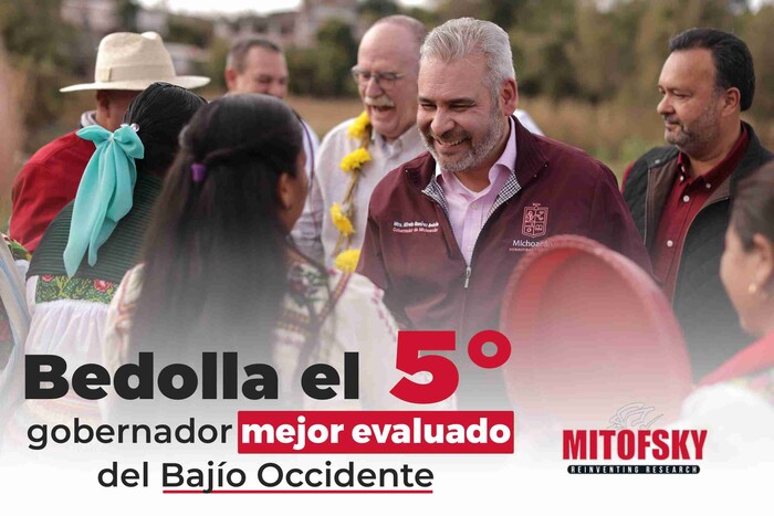 Bedolla, el 5.º gobernador mejor evaluado de la región Bajío-Occidente: Mitofsky