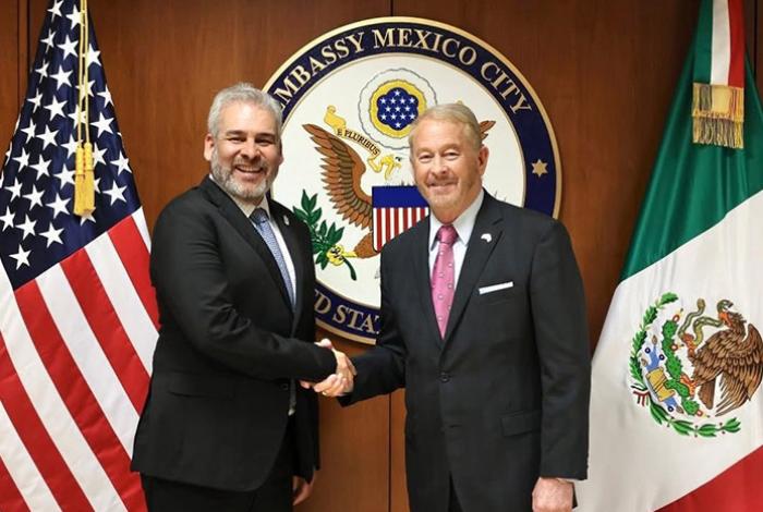 Bedolla y embajador de EUA acuerdan cooperación y trabajo conjunto