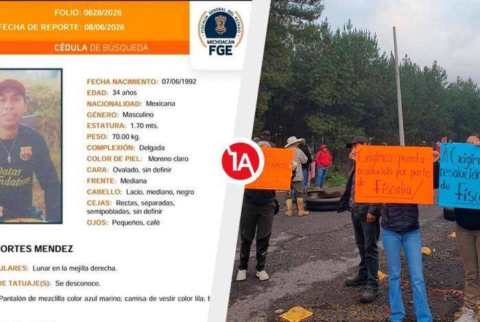 Bloqu3an la Uruapan-Los Reyes, exigen localizar a Antonio