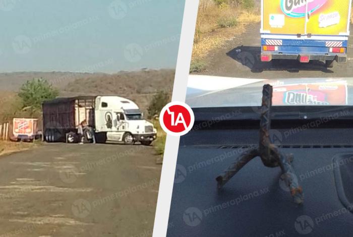 Bloquean la Jacona–Jiquilpan; conductores advierten por ponchallantas