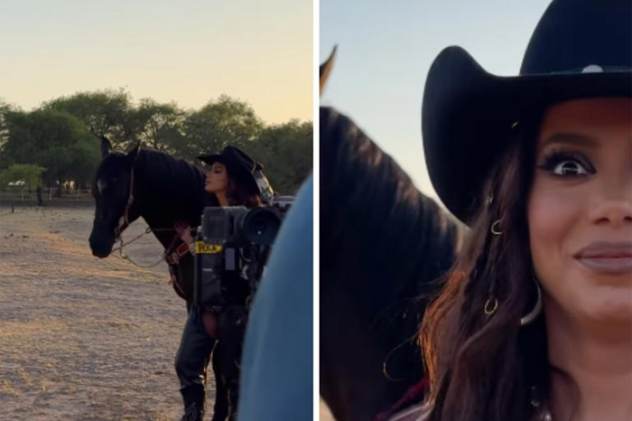 Caballo de Alejandro Fernández se vuelve loco en la grabación del video con Anitta