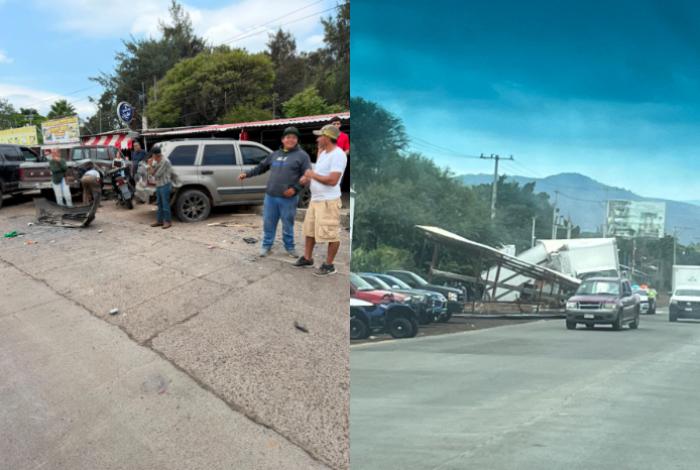 Camión sin frenos provoca un grave accidente en Santa Clara de Valladares, Tocumbo