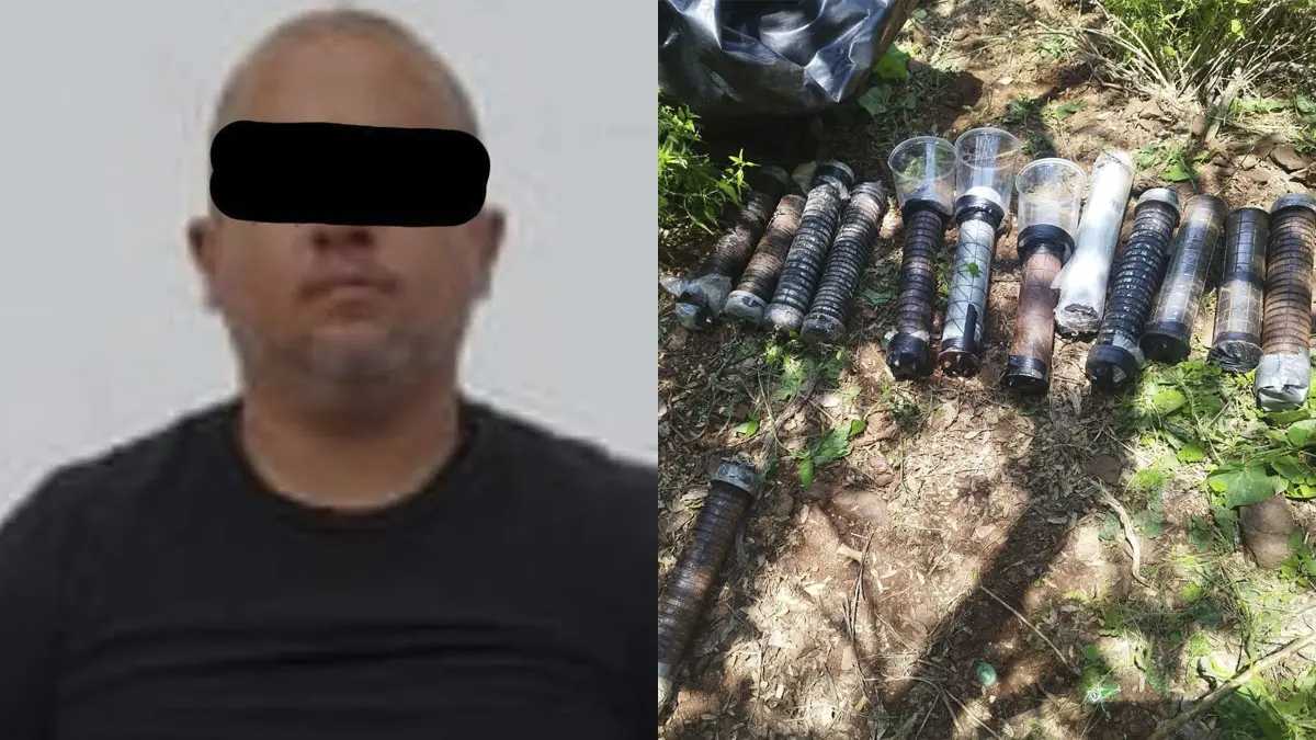 Capturan a presunto jefe criminal en Apatzingán; aseguran más de 30 explosivos artesanales