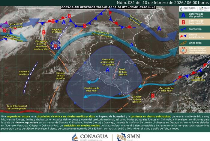 CNPC MANTIENE LA ALERTA POR BAJAS TEMPERATURAS