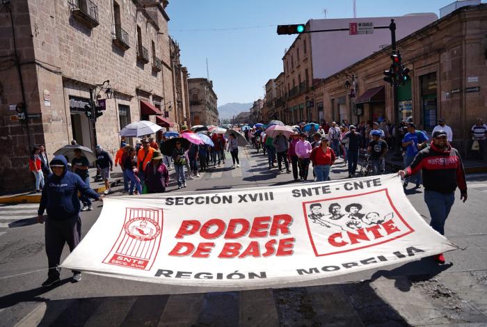 CNTE Poder de Base y FNLS se manifiestan este miércoles, en Morelia
