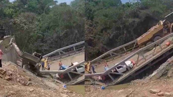 Colapsa puente en San luis Potosí