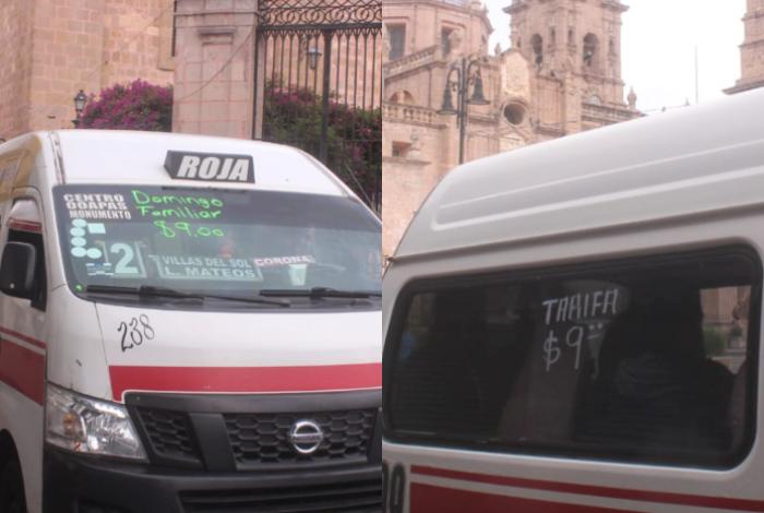 Combis de la Ruta Roja sí cobran 9 pesos los domingos