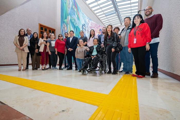 Con instalación de Guía podotáctil, avanza Poder Judicial de Michoacán hacia una justicia más accesible