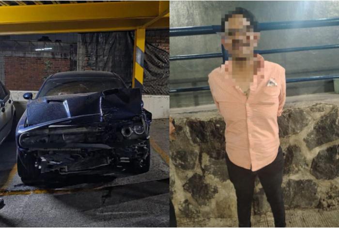 Conductor choca contra el Acueducto de Morelia e intenta huir; es detenido minutos después