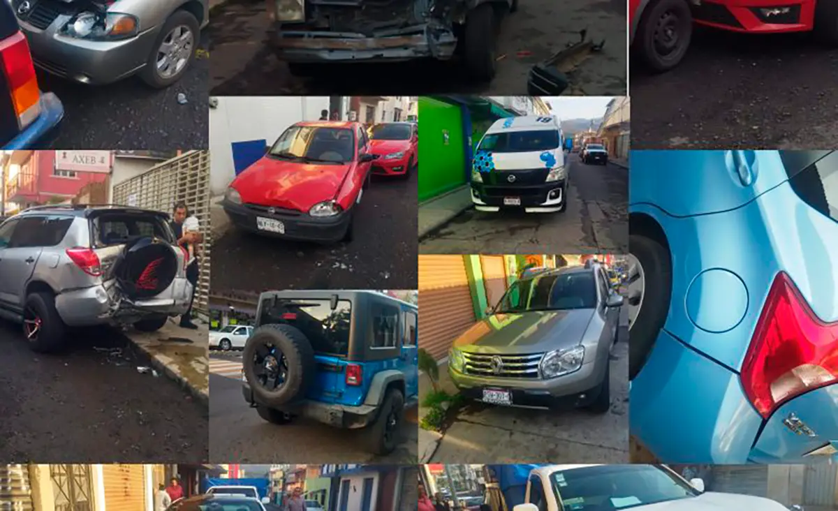 Conductor en estado de ebriedad pierde el control y embiste 11 autos en Ciudad Hidalgo