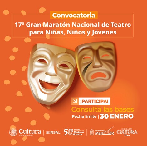 Conoce las bases para participar en el Gran Maratón Nacional de Teatro Infantil y Juvenil 2025