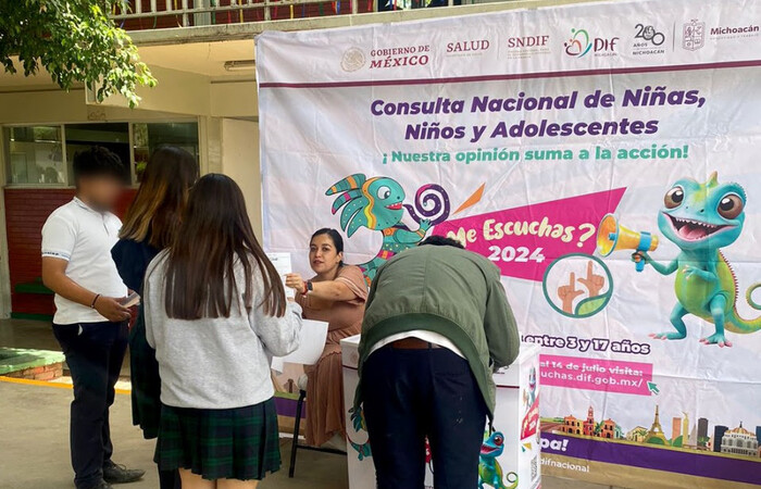 Copiosa participación de niños y adolescentes michoacanos en consulta nacional del DIF