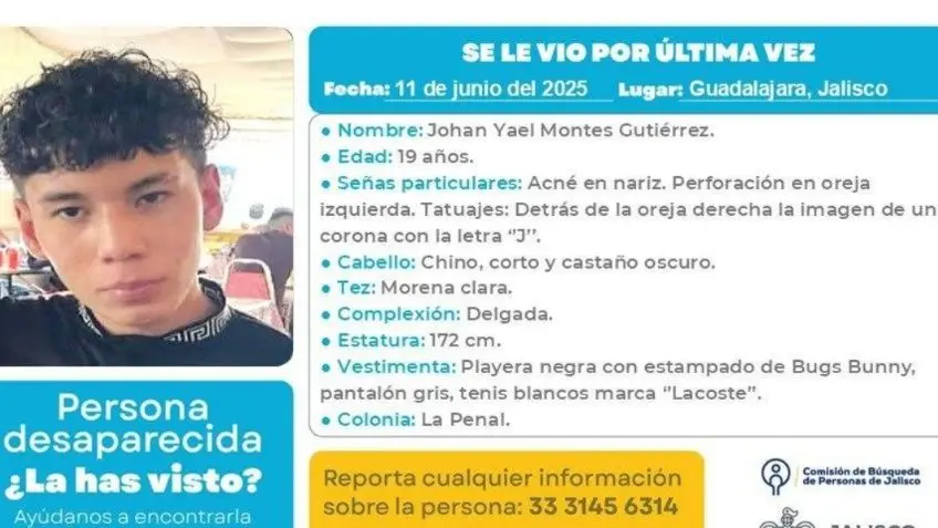 Desaparece joven en Guadalajara tras salir a entrevista de trabajo