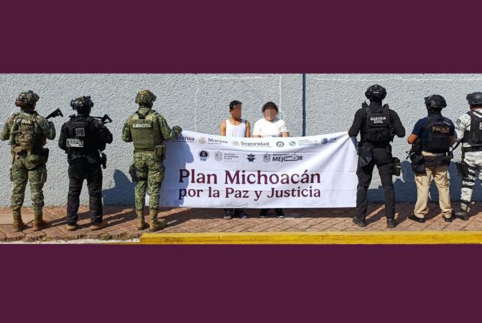 Deti3nen a pareja de presuntos ext0rsionadores en Apatzingán