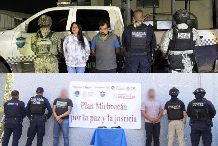 Detienen a cuatro personas en Morelia; aseguran armas, droga y una motocicleta con reporte de robo