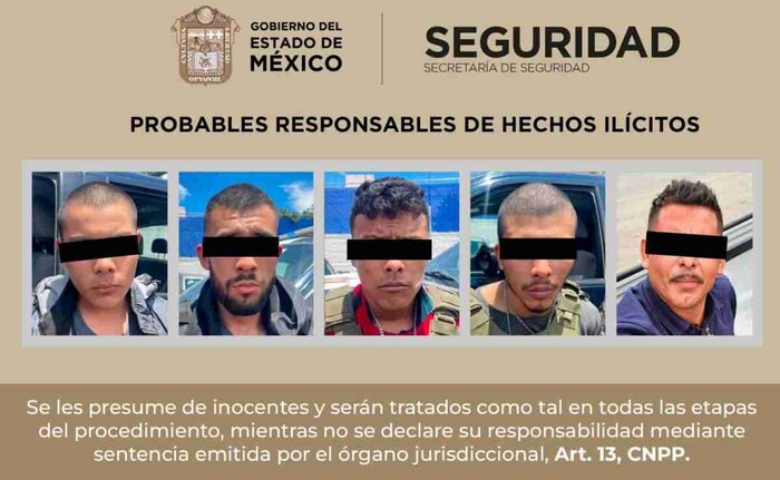 Detienen en el Edomex a 5 presuntos miembros del CJNG