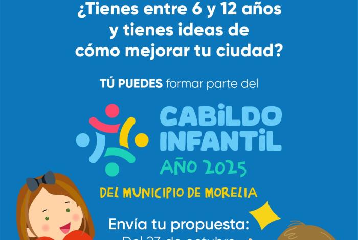 DIF Morelia recuerda que mañana cierra la convocatoria del Cabildo Infantil 2025