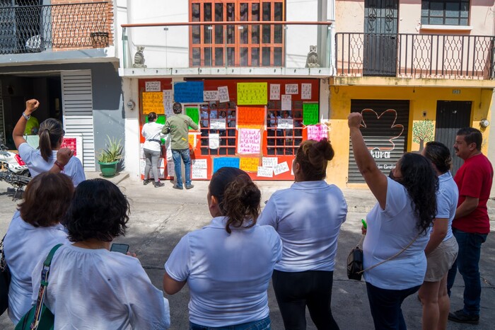 Docentes se manifiestan en supervisión escolar 183, en Morelia