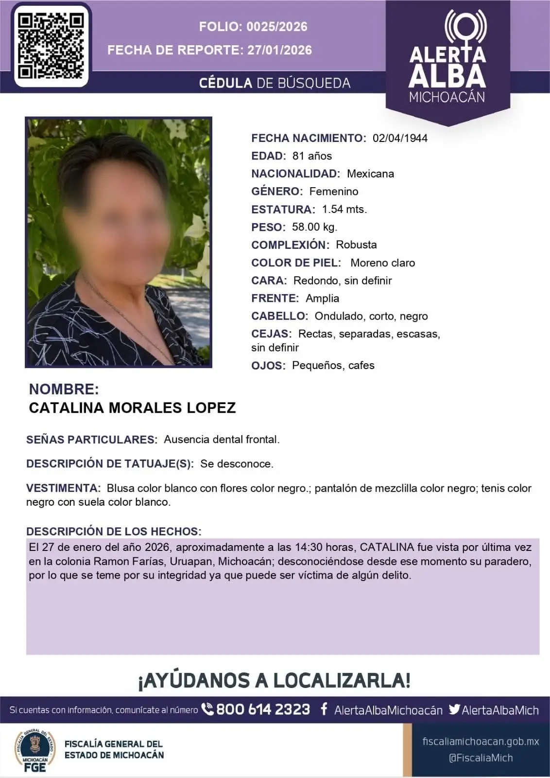 El cadáver de una mujer de 81 años lamentablemente fue encontrado en el fondo de un barranco