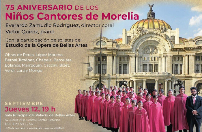 El Coro de los Niños Cantores de Morelia llega al Palacio de Bellas Artes para dar un concierto inolvidable