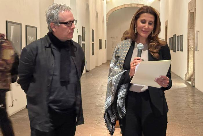 Embajadora de Palestina en México inaugura exposición de Khames Alrefi en el Clavijero