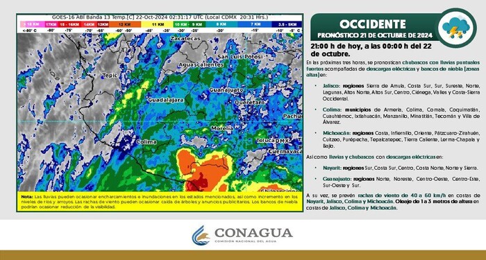 En alerta PC estatal ante tormenta tropical Kristy