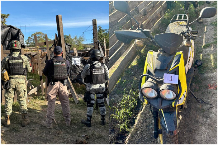 En Charo, FGE, Sedena y Guardia Nacional aseguran un inmueble: había motos robadas