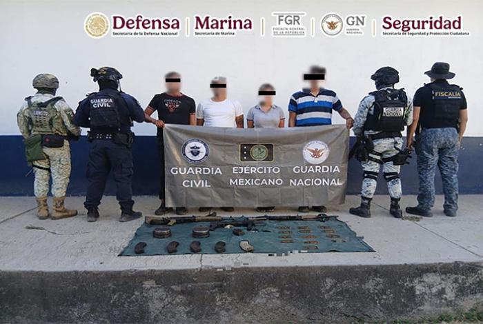 En dos acciones en Michoacán, detienen a cuatro personas y aseguran más de 200 cartuchos