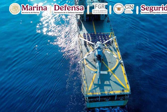 En una operación marítima se aseguran alrededor de 2.5 toneladas de cocaína en las costas de Michoacán