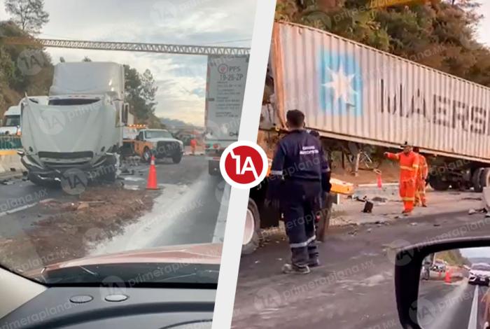 Encontronazo entre tres camiones provoca caos en la Siglo XXI