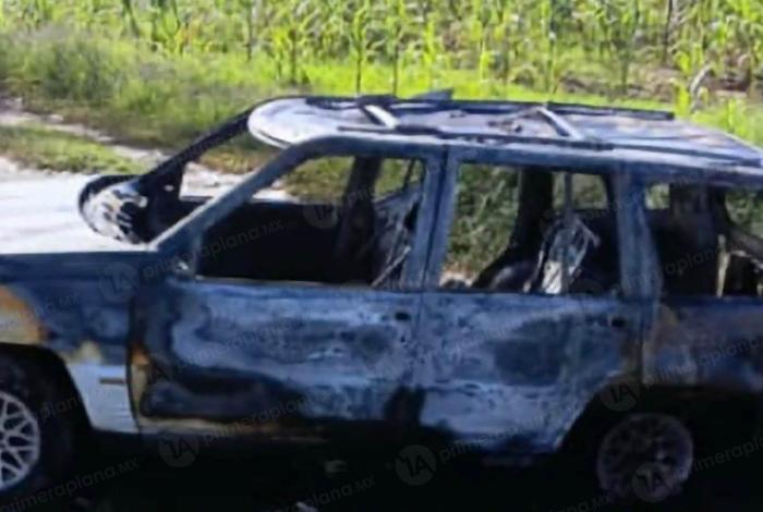 Encuentran camioneta en llamas, en la carretera Purépero-Tlazazalca
