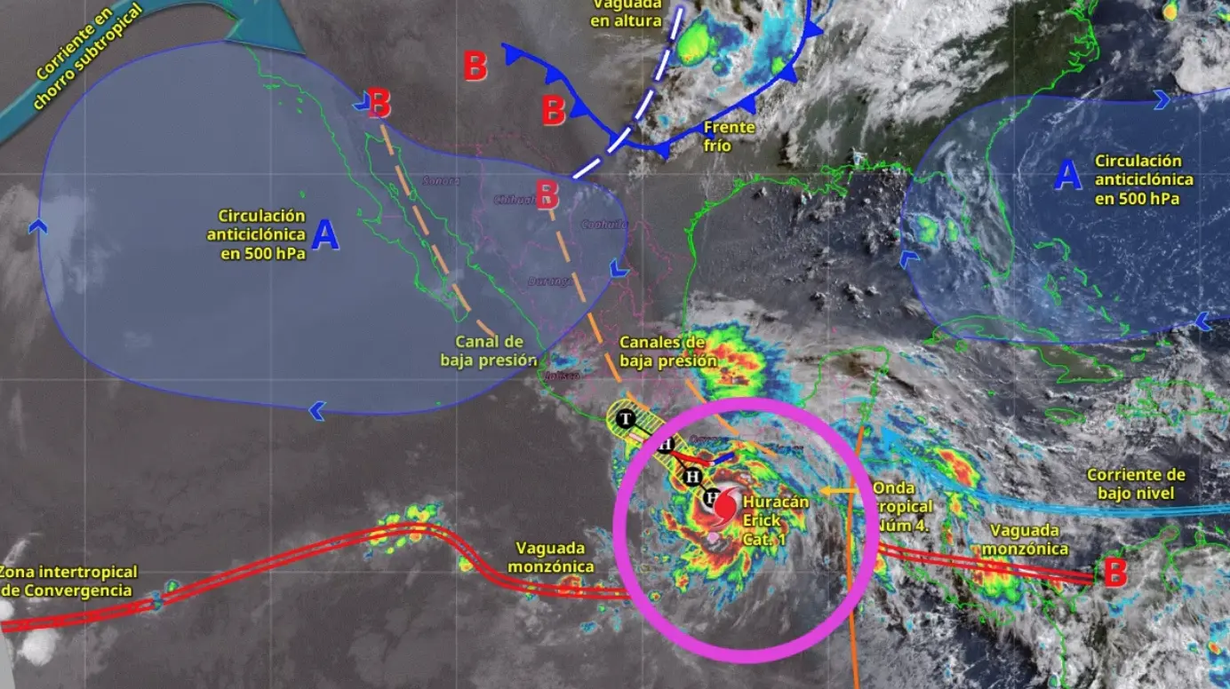 Erick se convierte en huracán categoría 2