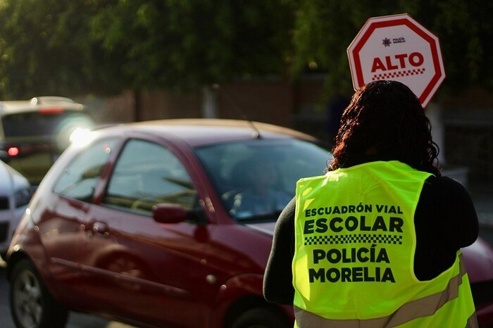 Escuadrón Vial Escolar de Morelia mejora movilidad y fomenta participación parental