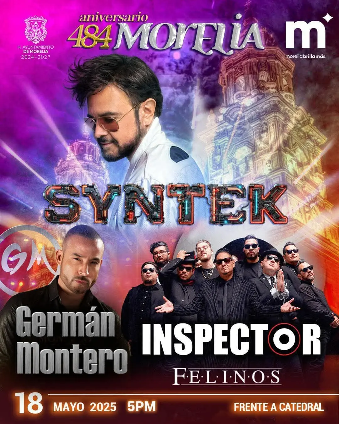 Está todo listo para el concierto de Aleks Syntek por el 484 Aniversario de Morelia