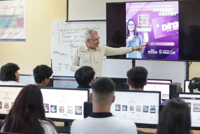 Estudiantes del Cobaem presentan a Bedolla proyecto de inteligencia artificial