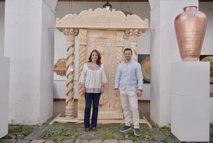 Fabiola Alanís y Toño Mendoza promueven al sector artesanal y llaman a visitar el Tianguis de Domingo de Ramos en Uruapan