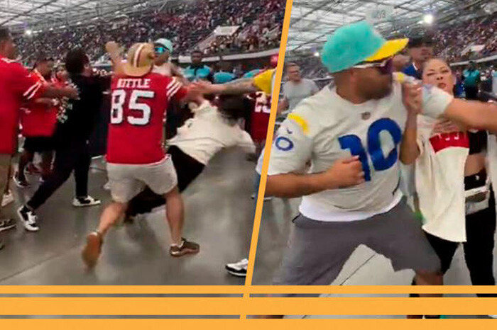 Fanáticos de Rams y 49ers protagonizan PELEA; mujer fue golpeada por un hombre