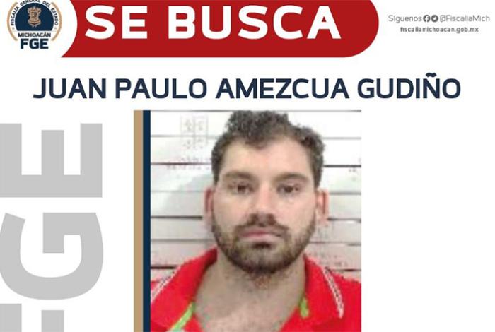 FGE ofrece 100 mil pesos para detener a Juan Pablo Amezcua Gudiño, presunto feminicida de Frida S. en Sahuayo